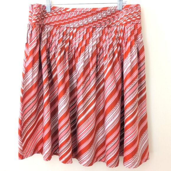 Talbots Plus Size Striped Pleated A-Line Skirt Size 14 - Picture 2 of 5